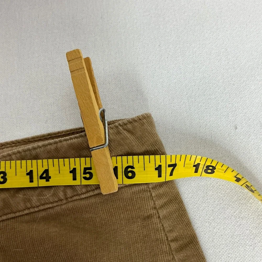 G.H. Bass & Co. Tan Brown Corduroy Button‎ Front Mini Skirt Size 10 Vintage